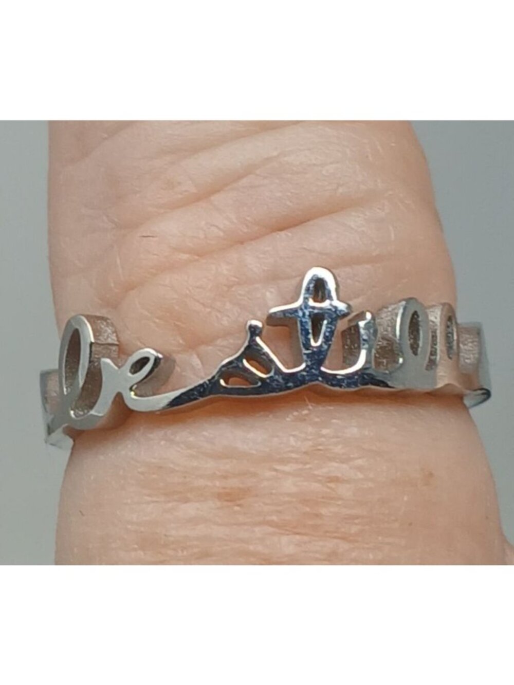 Be Still Psalm 46:10 Inspirational Stainless Steel Cutout Ring Size 6 #RB1-6